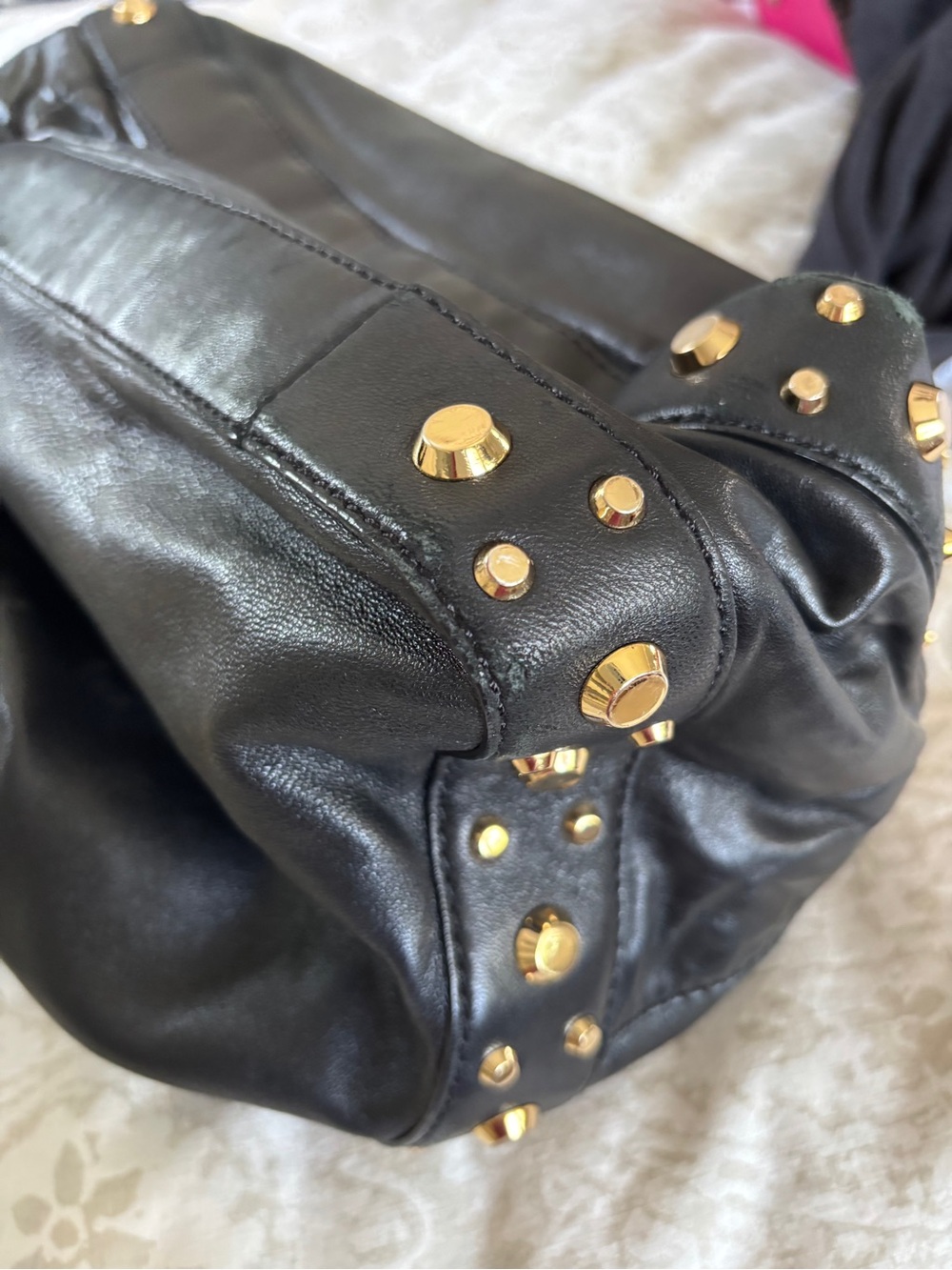 Michael Kors Ludlow Studded Leather Shoulder Bag - Black + Dust Bag - Picture 8 of 9